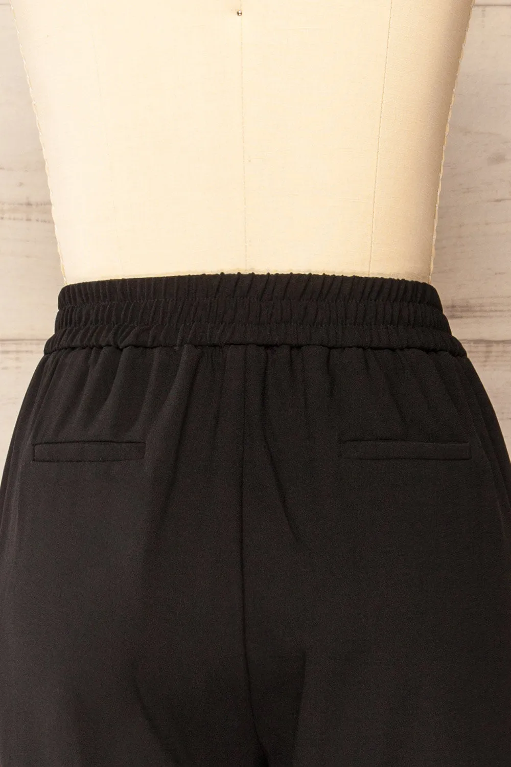Zolani Black | High-Waisted Pants w/ Elastic Waist